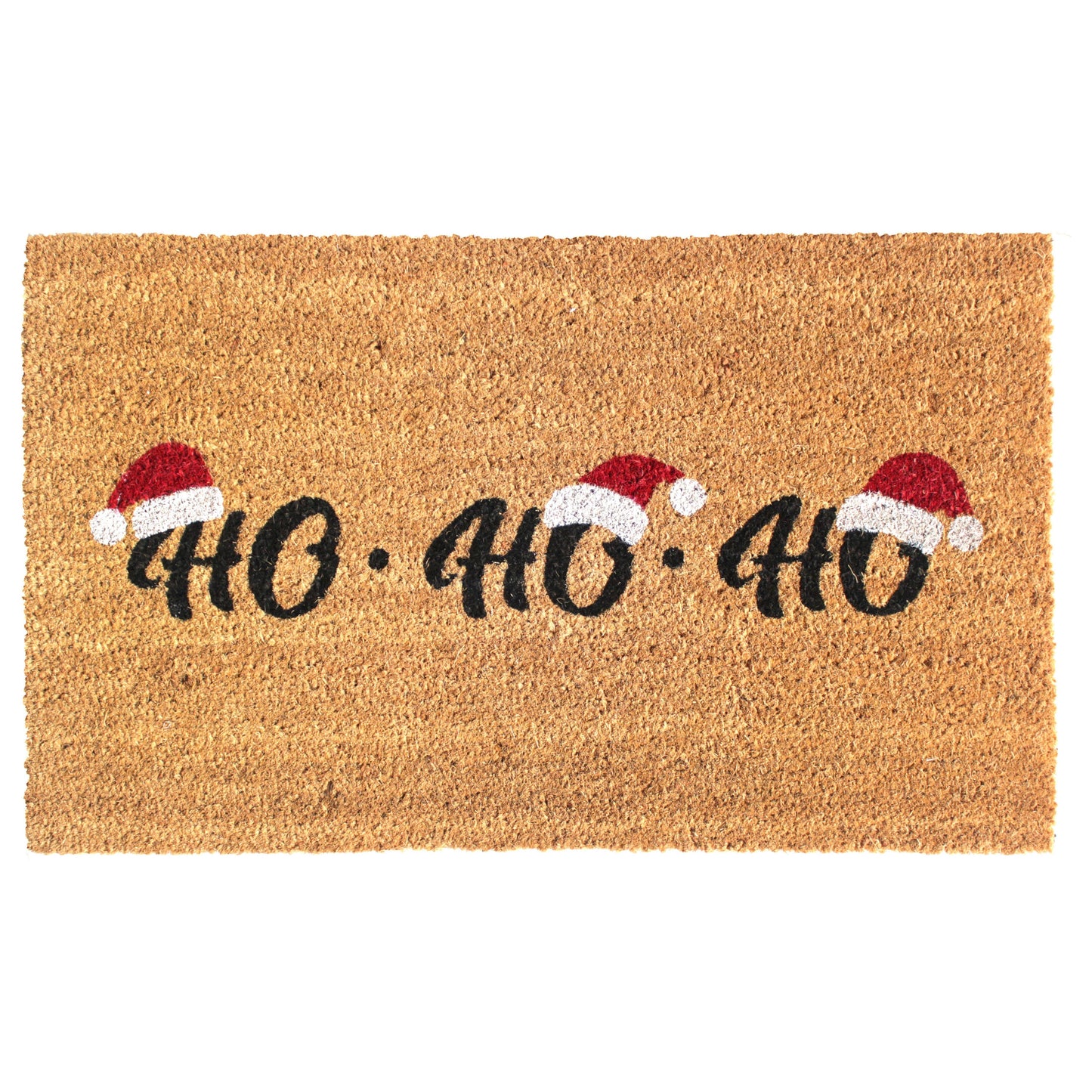 RugSmith Red Machine Tufted Ho Ho Ho Doormat, 18" x 30"Heart