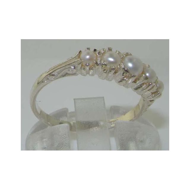 Solid 925 Sterling Silver Genuine Natural Pearl VINTAGE style Ring - Size 11.5 - Finger Sizes 4 to 12 Available
