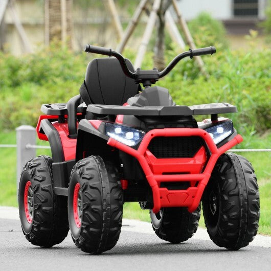 12 V Kids Electric 4-Wheeler ATV Quad with MP3 and LED Lights-Red - Color: Red