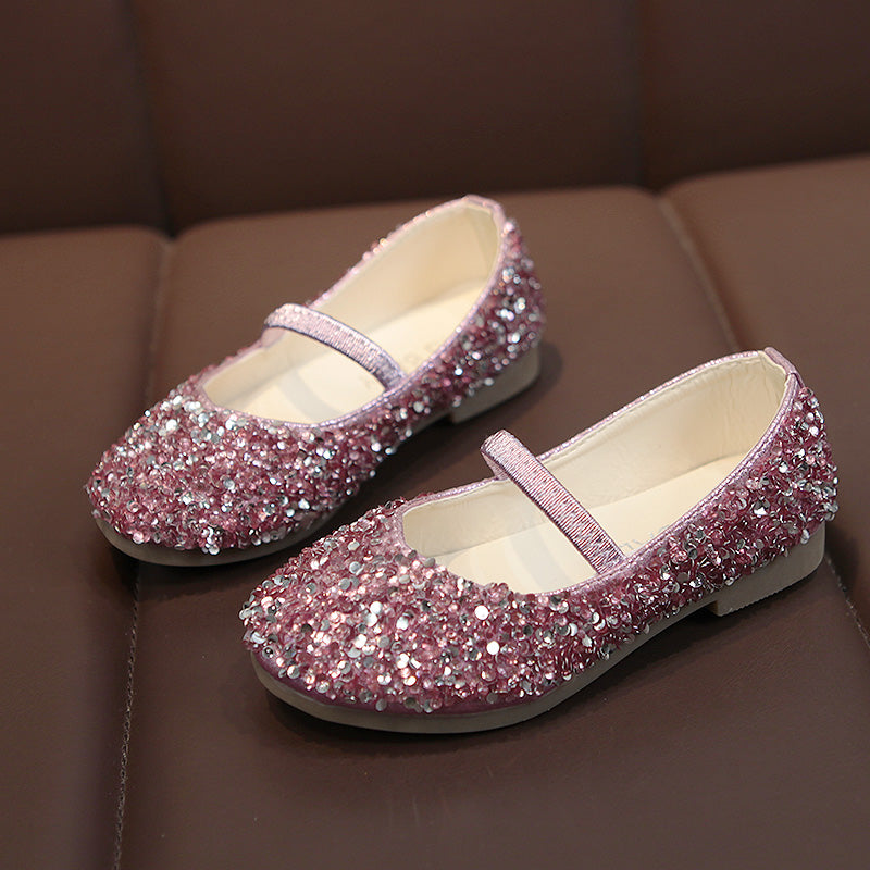 Color: Pink, Size: 31 - Shallow Mouth Little Girl''s Single Shoes Soft Sole Princess Shoes