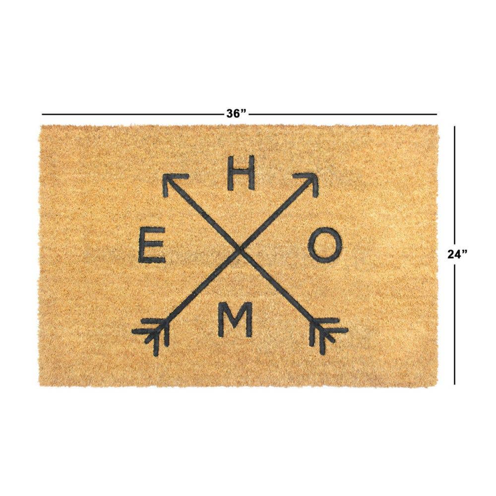 RugSmith Natural Tufted HOME Arrows Coir Doormat, 24" x 36"Heart