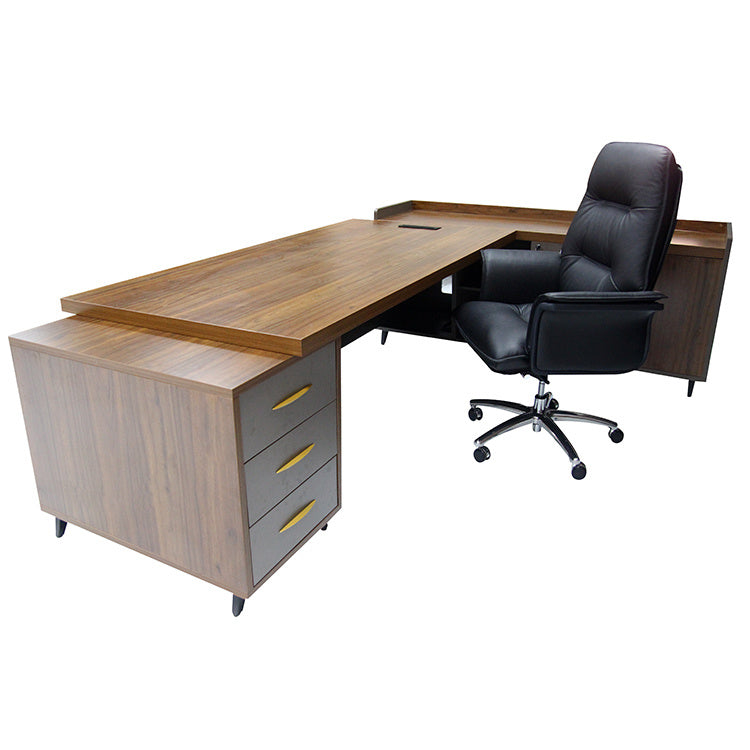 Office Furniture Wooden L Shape Office Executive Desk Office Desk with Side Cabinet