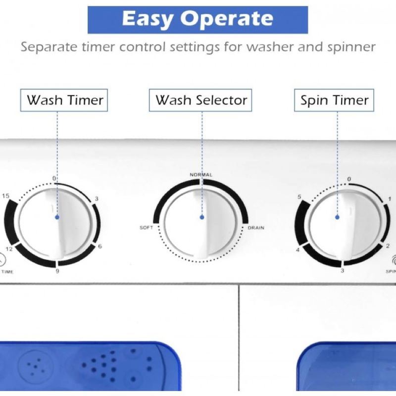 Apartments Compact Twin Tub Spin Washing Machine Dryer