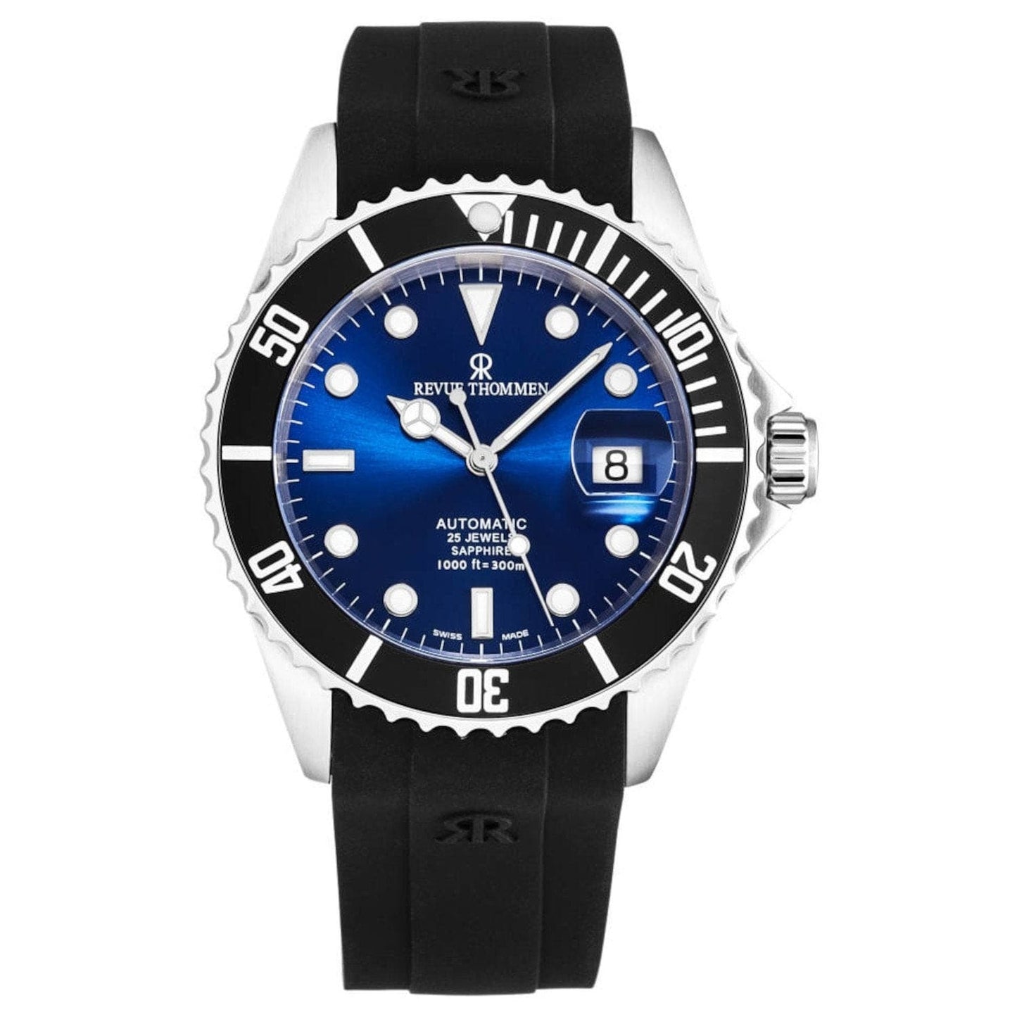 Revue Thommen 17571.2823 Men's 'Diver' Blue Dial Rubber Strap Swiss Automatic Watch