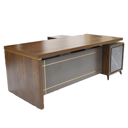 Office Furniture Wooden L Shape Office Executive Desk Office Desk with Side Cabinet