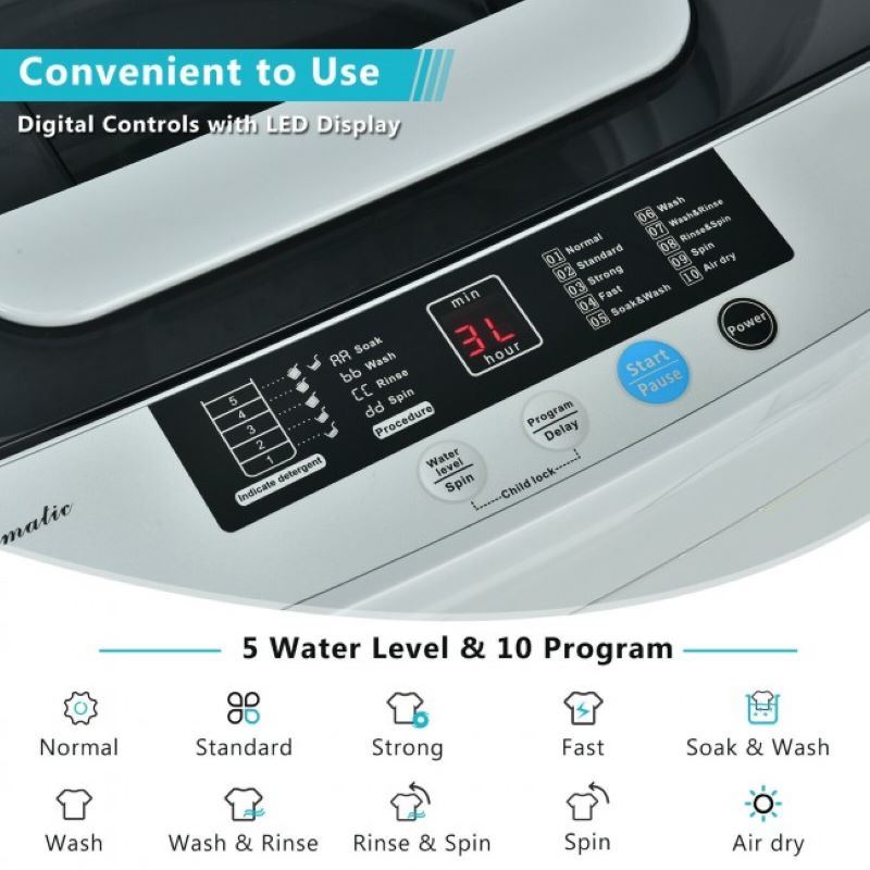 Portable Full-Automatic 10 programs Laundry Washing Machine