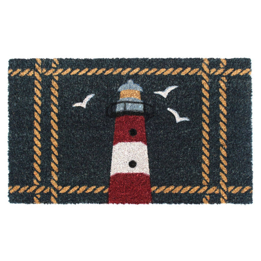 RugSmith Multi Tufted Light House Rope Doormat, 18" x 30"Heart